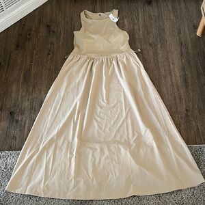 Lou & Grey Tan Sleeveless Dress with Pockets